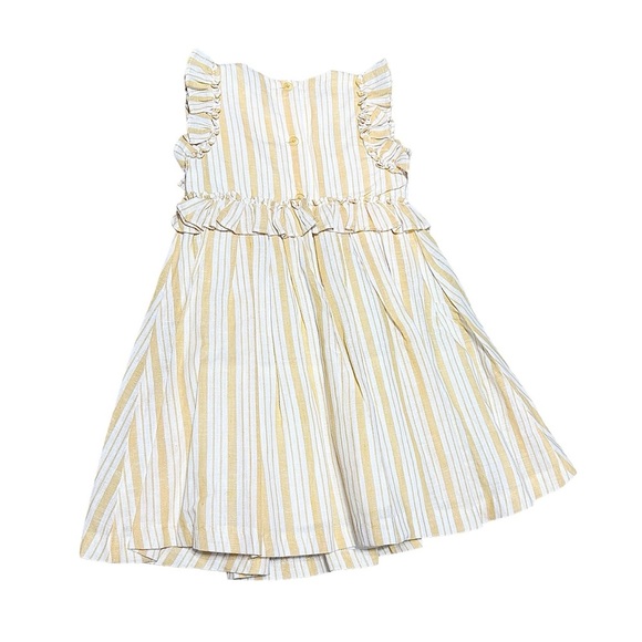 Bonnie Jean Striped Sleeveless Dress Girls Yellow White 3T New with Tags - Picture 4 of 7
